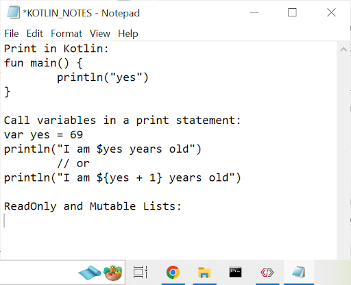 Sean’s Kotlin notes